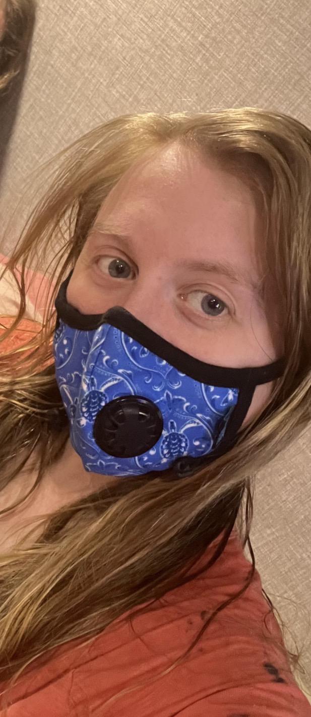Ashley Clair wearing a mask during her bubble girl season
